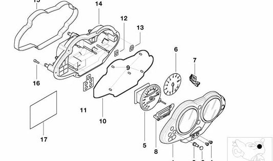 Tacómetro OEM 62117670920 para motos BMW R850R, R1150R, Rockster. Original BMW Motorrad.