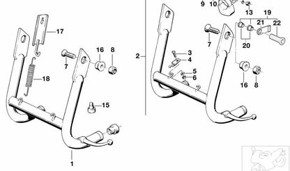 Soporte Silentblock OEM 46521236528 para BMW (Modelos compatibles: R850R, R1100R, R1100GS, R1150R, R1150GS, R1200C). Original BMW.