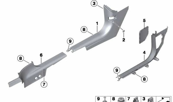 Clip de sujeción para moldura OEM 07147237952 para BMW R60, R61. Original BMW.