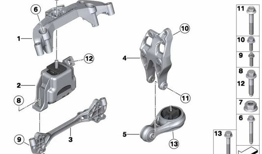 Soporte de motor delantero OEM 22116772032 para MINI R56, R56 LCI, Clubman R55, Cabrio R57, Coupé R58, Roadster R59, Countryman R60, Paceman R61... y más. Original MINI.