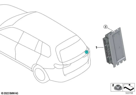 BMW Control Unit 2 G42 Series, G87 Series 3 G20, G21, G80, G81 Series 4 G22, G23, G26, G82, G83 Series 5 F90, G30 Series 8 F91, F92, F93, G14, G15, G16 X3 F97, G01 X4 F98, G02 X5 F95, G05 X6 F96, G06 X7 G07 Z4 G29 (OEM 33605A533E1). BMW d'origine