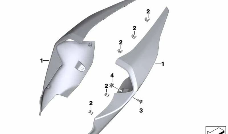 Pieza lateral trasera izquierda OEM 46628388843 para motos BMW S1000RR, M1000RR. Original BMW Motorrad.