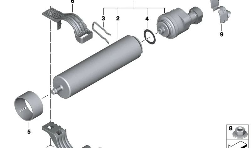 Soporte del Filtro de Combustible para BMW Serie 5 F07, F10, F11, F18, Serie 6 F06, F12, F13, Serie 7 F01, F02, F04, X5 F15 (OEM 16127231600). Original BMW