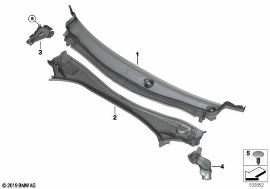 Bottom Torpedo flashing for BMW F40, F44. Genuine BMW.