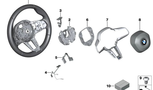 Steering wheel electronic module OEM 32305A93485 for BMW F70, U06, U11, U12, U10, F65. Original BMW.