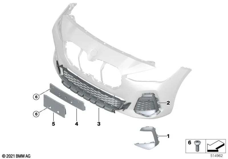 Linksseitiges Netz für BMW 2 U06 -Serie (OEM 51118080927). Original BMW