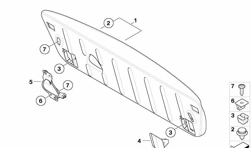 Revestimiento de tapa de portamaletas OEM 51497114466 para MINI Cabrio R52 (11/2002 - 07/2008). Original MINI.