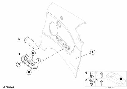 Reposabrazos parte superior trasera derecha para BMW Serie 3 E46 (OEM 51438262390). Original BMW