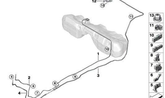 Tubo de aire de limpieza delantero OEM 16128085966 para BMW G80, G80N, G81, G81N, G82, G82N, G83, G83N, G87. Original BMW.