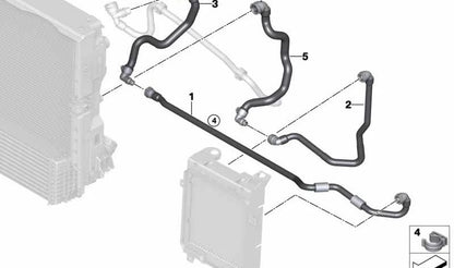 Manguito de refrigerante OEM 17127584560 para BMW X5 F15 xDrive40e y BMW X6 E71 xDrive35i. Compatible con modelos de 2008 a 2018. Repuesto original BMW.