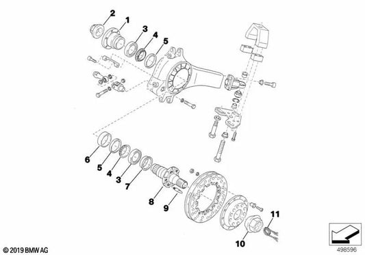 Cojinete de rodillo cónico trasero OEM 33412271640 para BMW E30 318iS Clase 2. Original BMW.