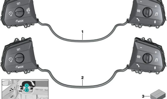 Multifunction Steering Wheel Control Button OEM 61315A39938 for BMW iX3 (I20). Original BMW.