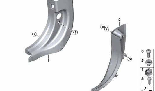 Coperchio laterale anteriore sinistro per la BMW 5 F07 Serie, F07N (OEM 51439167367). BMW originale