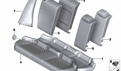 Tapa embellecedora ISOFIX OEM 52207152210 para BMW E81, E82, E90, E91, E84. Original BMW.