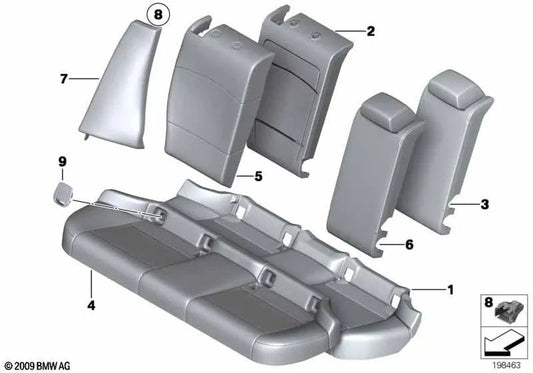 Capa de couro para encosto direito para BMW X1 E84 (OEM 52202994198). BMW originais.
