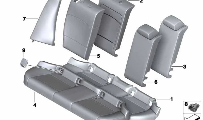 Capa de encosto de tecido esquerda para BMW X1 E84 (OEM 52202992163). BMW original