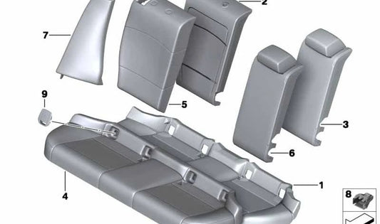 Capa de encosto de tecido esquerda para BMW X1 E84 (OEM 52202992163). BMW original