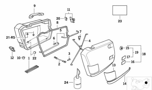 Protección de impactos derecha OEM 46542315058 para motos BMW F 650, K 75, K 100, R 80, R 100 RT… y más. Original BMW Motorrad.