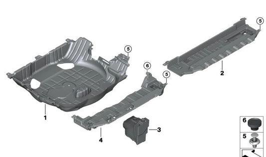 Organizzazione del vassoio per trunk (OEM 51475A09376) per BMW G05, G18, F95. BMW originale.