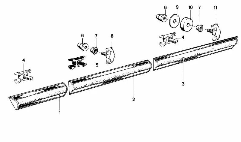 Rechte hintere Seite OEM 51131831474 für BMW E21 (alle Modelle). Original BMW.