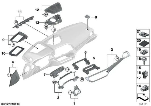 Estrutura do painel de instrumentos para BMW G20, G21, G28, G80, G22, G23, G26, G82, G83 (OEM 51456805534). BMW original