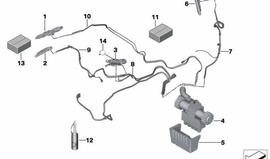 Cilindro hidráulico izquierdo OEM 54377181109 para BMW E93, E93N, F33, F33N, F83, F83N. Sistema de apertura/cierre capota. Original BMW.