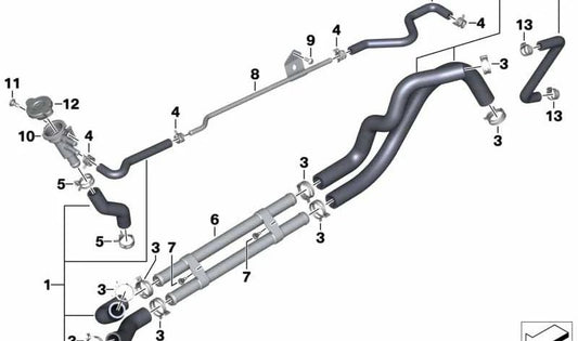 Abrazadera de resorte 23 mm negra para tubería de líquido refrigerante OEM 17128404031 para motos BMW C 400 GT (K08), C 400 X (K09)... y más. Original BMW Motorrad.