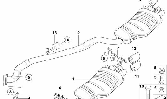 Verschaffung von Chromableitungen für BMW x3 E83N (OEM 18303450973). Original BMW