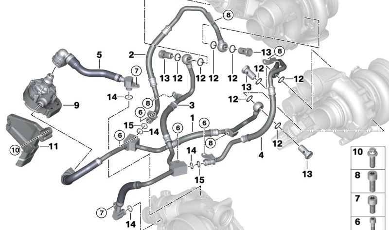 Condotto refrigerante per BMW 7 G70 Series, G73, X5 F95N, G05N, X6 F96N, G06N, X7 G07N, XM G09 (OEM 11539797653). BMW originale