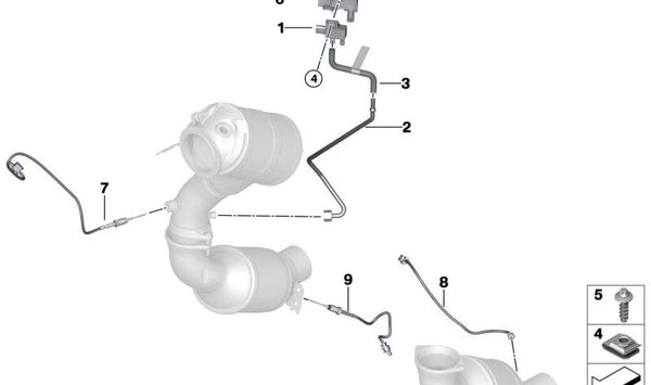 Tubo flexible de escape OEM 18328482889 para BMW G30, G31, G11, G12, G14, G15, G16. Original BMW.