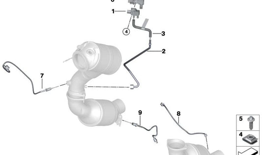 Manguito de admisión OEM 18328482887 para BMW G30, G31, G11, G12. Compatible con modelos M550i xDrive, 750i xDrive, ALPINA B5. Original BMW.
