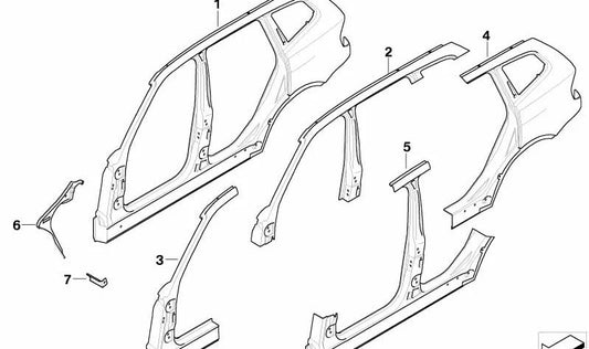 Connection plate for BMW X3 E83, E83N (OEM 41213405134). Original BMW