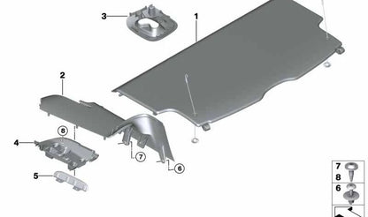 Cubierta interior maletero OEM 51467382128 para MINI F60 (Countryman). Pieza original MINI, ideal para proteger y cubrir el fondo del maletero.