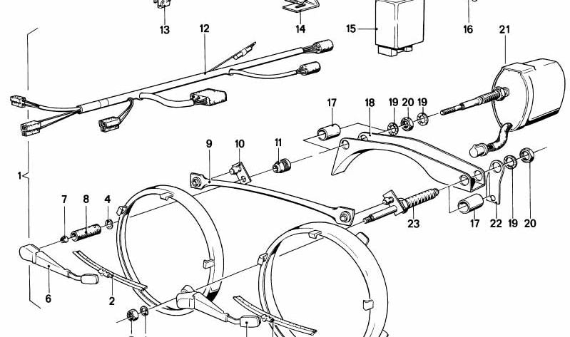Left windshield wiper motor for BMW 6 Series E24 (OEM 61631361741). Original BMW.