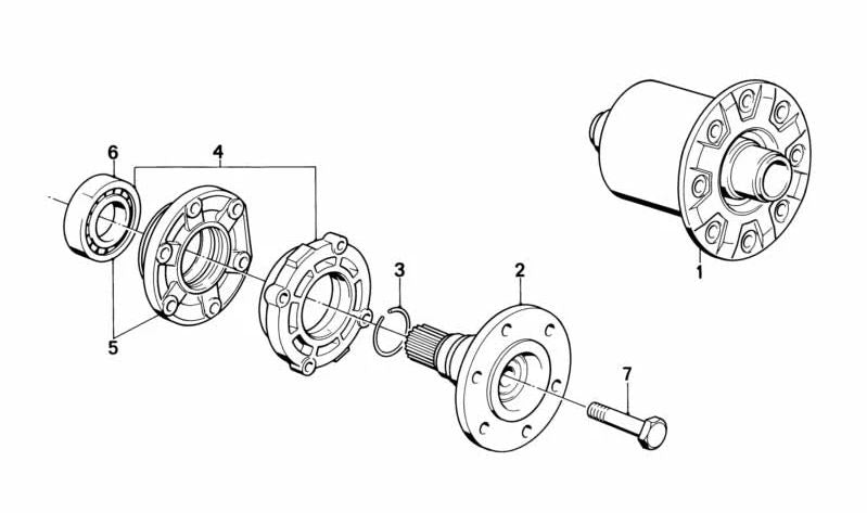 Tapa de cojinete diferencial OEM 33111207227 para BMW E21. Original BMW.