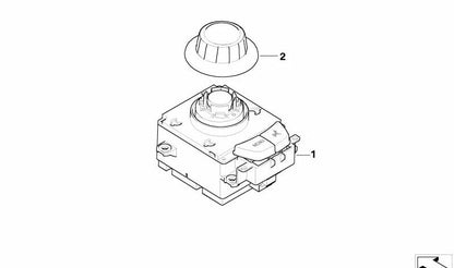Botón de control cromado OEM 65829179814 para BMW E92 y E93 (todos los modelos compatibles). Original BMW.