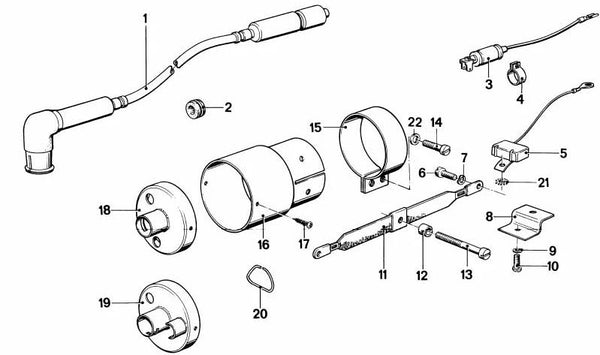 Abrazadera de manguera OEM 11151460935 para BMW R50. Original BMW.
