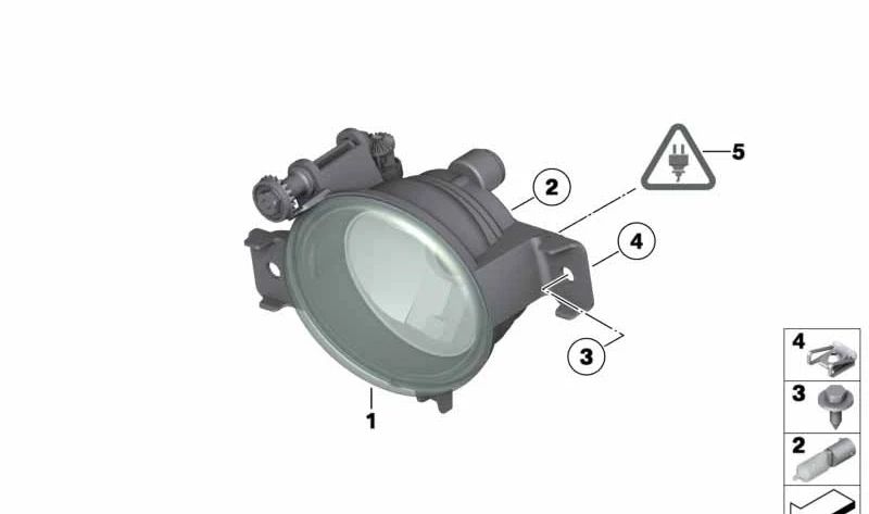 Faros antiniebla izquierdo OEM 63177224643 para BMW X5 E70. Repuesto original BMW.