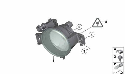 Faros antiniebla izquierdo OEM 63177224643 para BMW X5 E70. Repuesto original BMW.