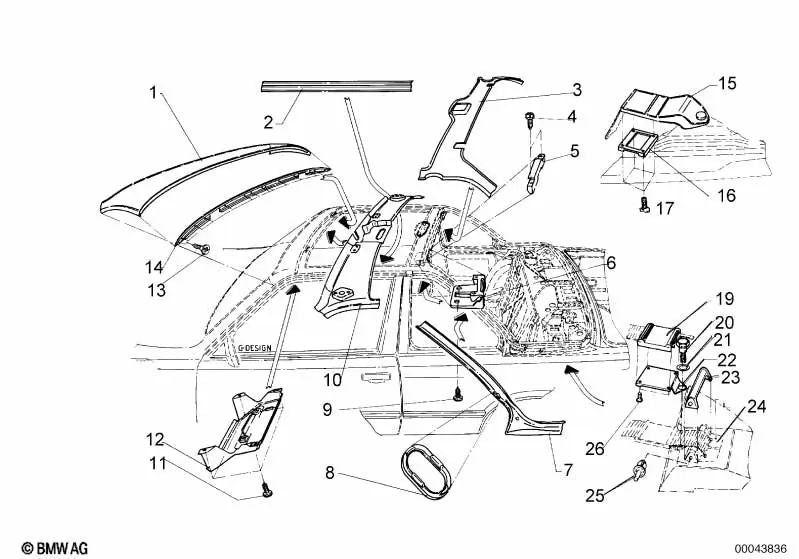 Cubierta para Cortavientos para BMW Serie 3 E30 (OEM 54210006398). Original BMW.