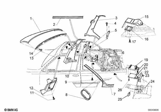 Tampa enrolada para BMW 3 E30 Series (OEM 54210006398). BMW original.