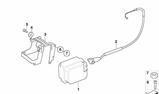 Suporte de controle de cruzeiro OEM 65717692181 para BMW Motorrad K 1200 GT (2006–2008) e K 1300 GT (2008–2010). BMW Motorrad original.