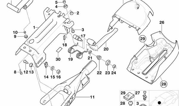 Palanca de ajuste OEM 32311097048 para BMW E53. Original BMW.