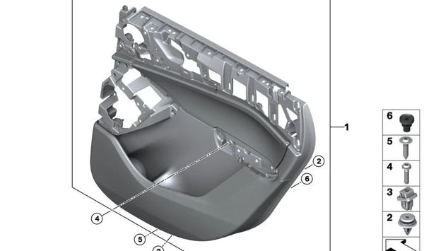 Panel de puerta trasero derecho OEM 51425A53334 para BMW Serie 2 U06. Original BMW.