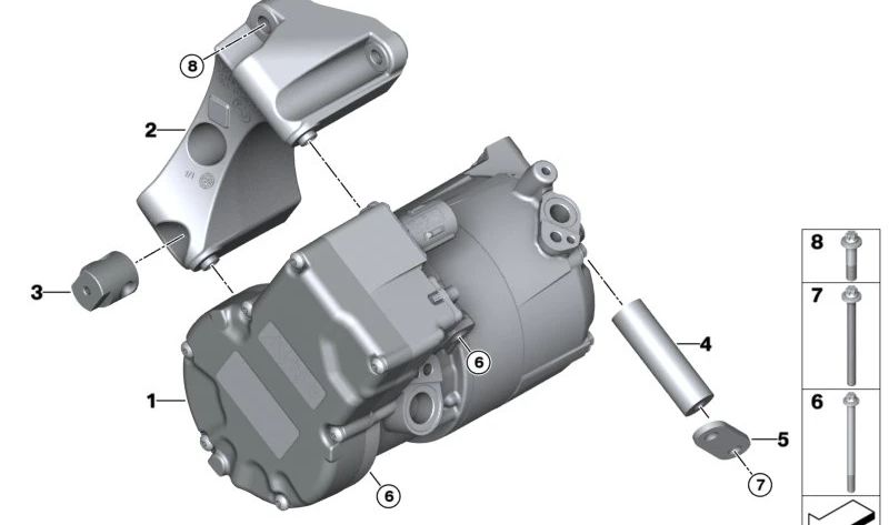 Pletina de fijación OEM 64557647379 para BMW F90, F90N, G30, G30N, G31N, G11, G11N, G12, G12N, G70, F91, F92, F93, G14, G15, G16, F95, F95N, G05, G05N, F96, F96N, G06, G06N, G07, G07N, XM G09. Original BMW.