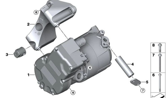 Pletina de fijación OEM 64557647379 para BMW F90, F90N, G30, G30N, G31N, G11, G11N, G12, G12N, G70, F91, F92, F93, G14, G15, G16, F95, F95N, G05, G05N, F96, F96N, G06, G06N, G07, G07N, XM G09. Original BMW.