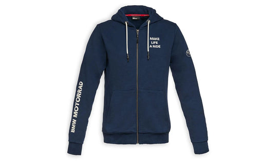 Sudadera con cremallera "Make Life a Ride" OEM 76615A81564 para BMW Motorrad. Compatible con todos los modelos de motos BMW. Ropa original BMW Motorrad.