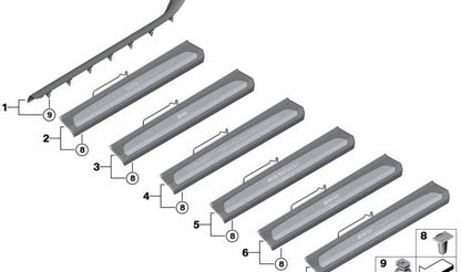 OEM Grey Clip 07147149477 per BMW E81, E88, F23, F87, E93, F33, F83, E63, E64, F12 e G14. BMW originale.