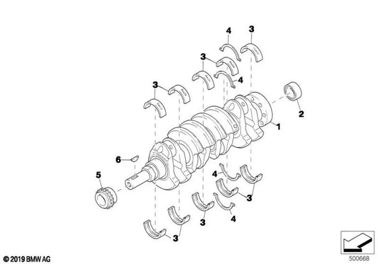 Yellow Bearing Bushing for BMW E46, E53, F30, F80 (OEM 11211416590). Original BMW