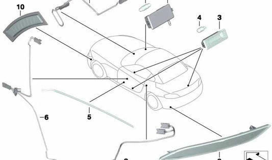 Light driver right side trim for BMW E89 (OEM 63319184952). Original BMW